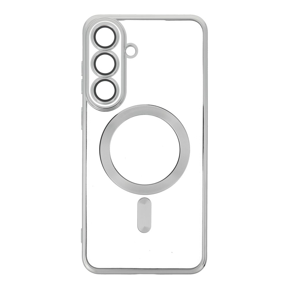 Case for Samsung S26 FE Electro Mag Cover compatible with MagSafe silver Case for Samsung S26 FE Electro Mag Cover compatible with MagSafe silver
