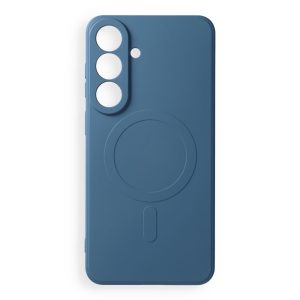 Case for Samsung S26 FE Silicone Mag Cover compatible with MagSafe (camera protection) blue