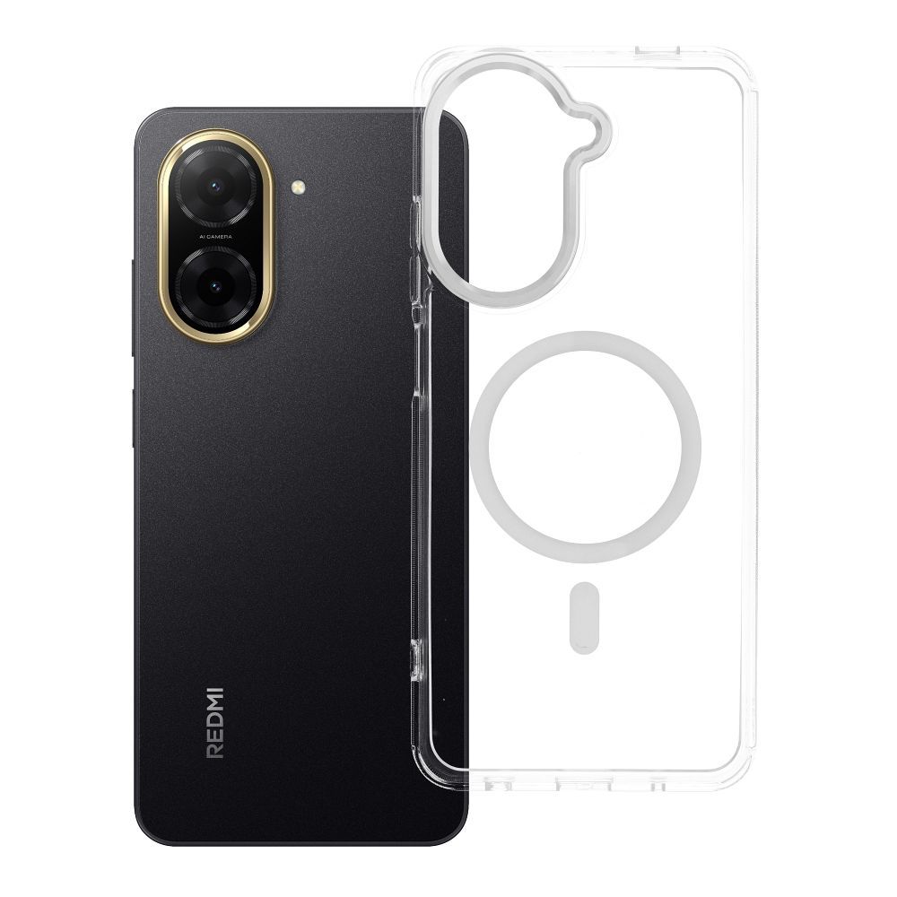 Case for Xiaomi Redmi A5 Frame Clear Hybrid Mag Cover compatible with MagSafe transparent Case for Xiaomi Redmi A5 Frame Clear Hybrid Mag Cover compatible with MagSafe transparent