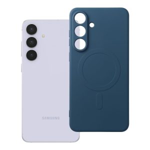 Case for Samsung S25 FE Silicone Mag Cover compatible with MagSafe (camera protection) blue