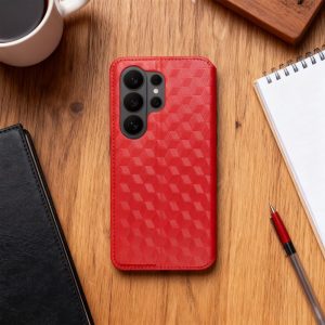 Flip case for Samsung A17 Cubic Book red 5 7b41cf666687ca9051a3a97f8aed38b5
