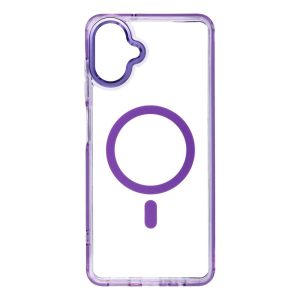 Case for Samsung A07 / A08 Frame Clear Hybrid Mag Cover compatible with MagSafe purple