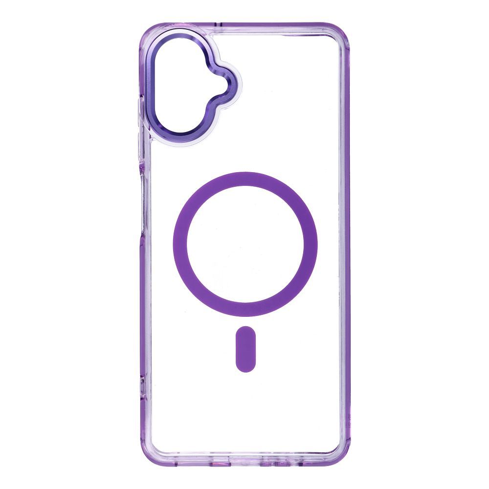 Case for Samsung A07 / A08 Frame Clear Hybrid Mag Cover compatible with MagSafe purple Case for Samsung A07 / A08 Frame Clear Hybrid Mag Cover compatible with MagSafe purple