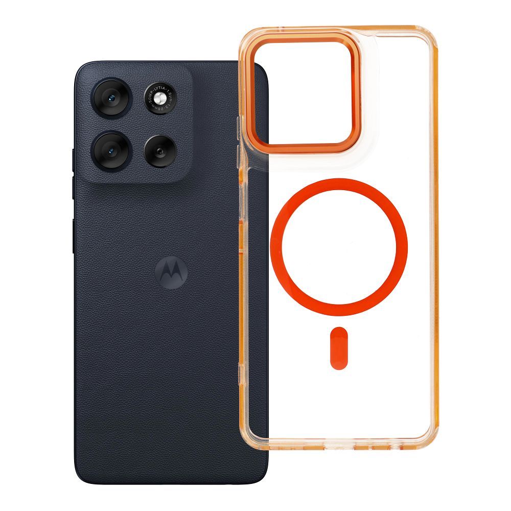 Case for Motorola G56 Frame Clear Hybrid Mag Cover compatible with MagSafe hermes orange Case for Motorola G56 Frame Clear Hybrid Mag Cover compatible with MagSafe hermes orange