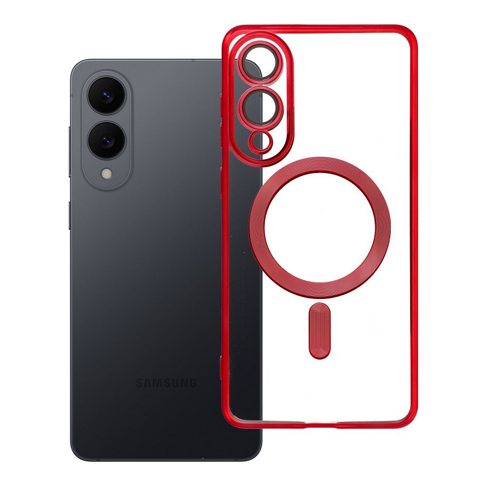 Case for Samsung S25 EDGE Electro Mag Cover compatible with MagSafe red Case for Samsung S25 EDGE Electro Mag Cover compatible with MagSafe red