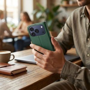 Flip case for Xiaomi Redmi NOTE 15 PRO Plus 5G Split Book green and gold 5 b840664913607a32ccacd78b1724aa3f