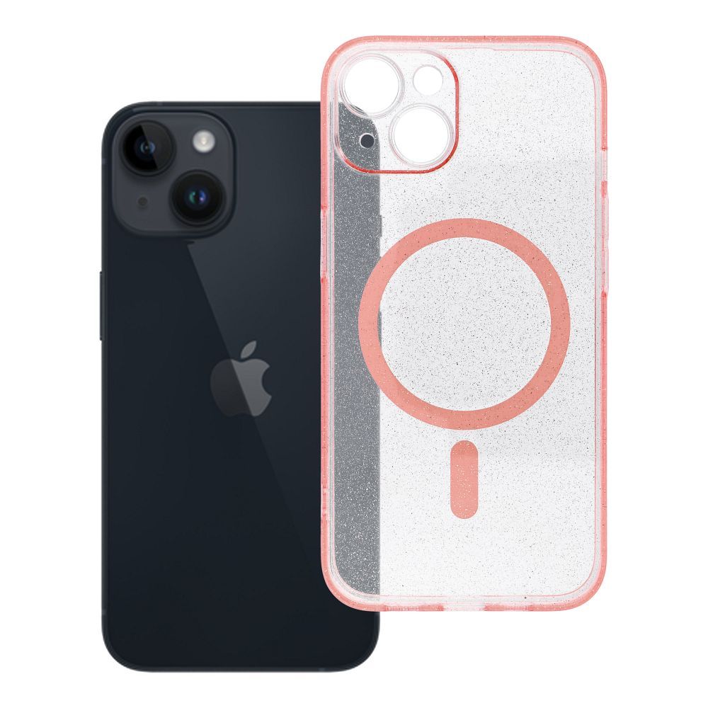 Case for iPhone 14 Clear Mag Cover - Glitter with camera protection compatible with MagSafe pink glitter Case for iPhone 14 Clear Mag Cover - Glitter with camera protection compatible with MagSafe pink glitter