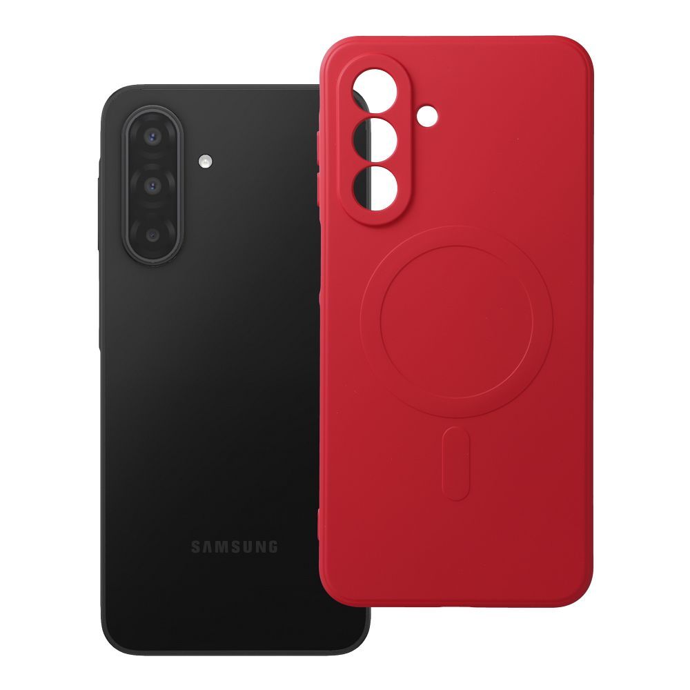 Case for Samsung A17 / A18 Silicone Mag Cover compatible with MagSafe (camera protection) red Case for Samsung A17 / A18 Silicone Mag Cover compatible with MagSafe (camera protection) red
