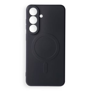 Case for Samsung S26 FE Silicone Mag Cover compatible with MagSafe (camera protection) black