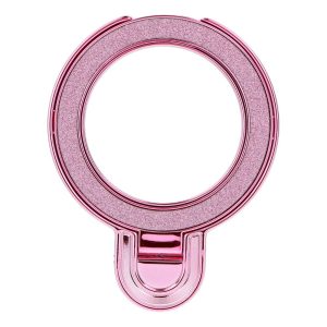 Phone stand CIRCLE GLITTER - stick-on - pink