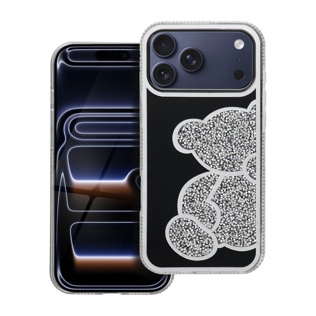 Case for iPhone 17 Pro Max / 18 Pro Max (low camera edge) Teddy Bear silver Case for iPhone 17 Pro Max / 18 Pro Max (low camera edge) Teddy Bear silver