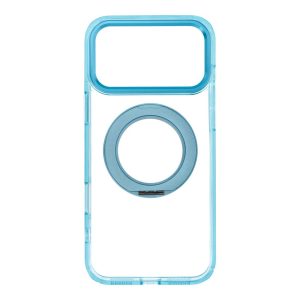 Case for iPhone 18 Pro Max / 17 Pro Max Frame Circle Stand compatible with MagSafe light blue