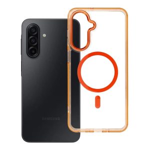 Case for Samsung A17 / A18 Frame Clear Hybrid Mag Cover compatible with MagSafe hermes orange