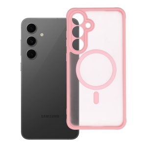 Case for Samsung S24 FE Full Matte Mag Cover compatible with MagSafe light pink