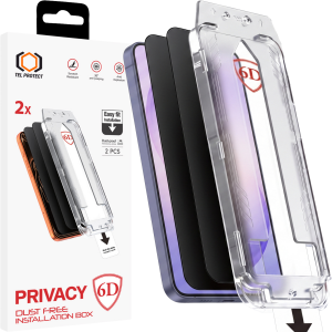 Tel Protect Dust-Free Easy Fit Privacy Full Glue 6D Tempered Glass for Samsung Galaxy S25 Ultra black (with fingerprint unlock) - 2 pieces