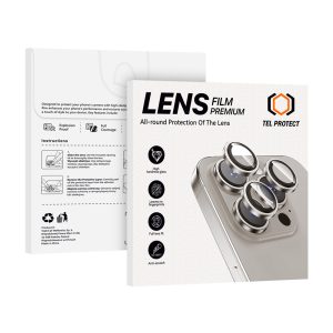 Tempered glass Tel Protect 3D Lens on camera for Iphone 18 Pro/18 Pro Max red wine (lens 3 pieces)