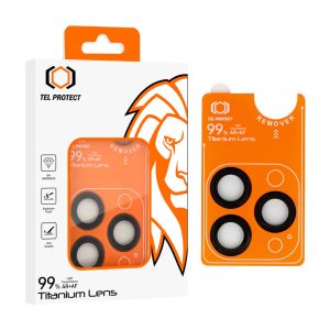 Tempered glass Tel Protect Titanium Lens 99% AR on camera for Iphone 18 Pro/18 Pro Max black (lens 3 pieces)
