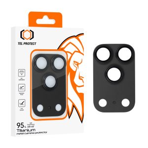 Tempered glass Tel Protect 95% AR+AF Full Metal Camera Protector on camera for Iphone 18 Pro black (camera island)