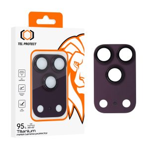 Tempered glass Tel Protect 95% AR+AF Full Metal Camera Protector on camera for Iphone 17 Pro Max purple (camera island)